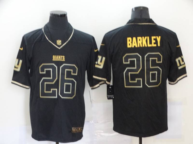 New York Giants Black Gold Retro NFL Jersey