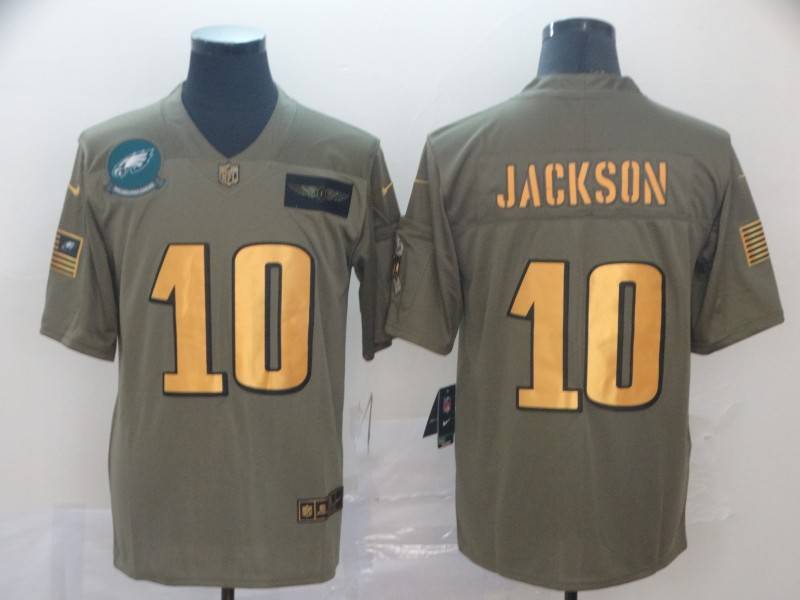 Philadelphia Eagles Olive Salute To Service NFL Jersey 03