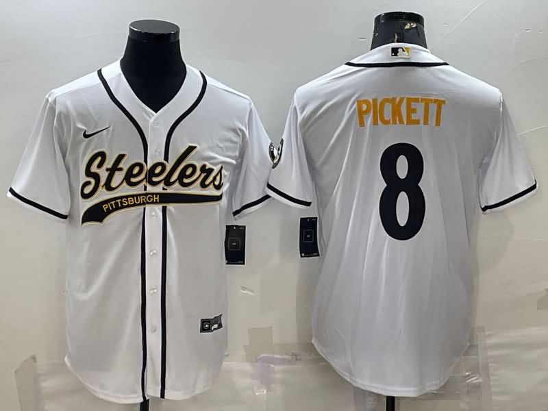 Pittsburgh Steelers White MLB&NFL Jersey