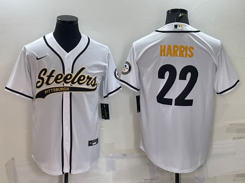 Pittsburgh Steelers White MLB&NFL Jersey