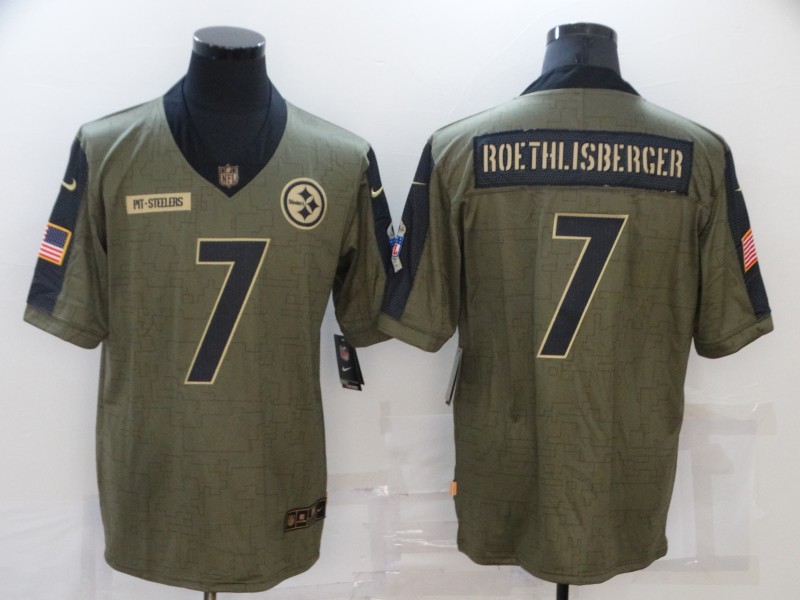 Pittsburgh Steelers Olive Salute To Service NFL Jersey 02