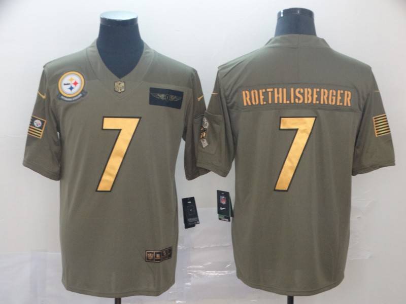 Pittsburgh Steelers Olive Salute To Service NFL Jersey 03