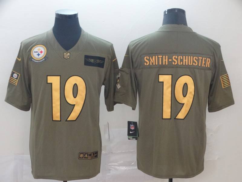 Pittsburgh Steelers Olive Salute To Service NFL Jersey 03