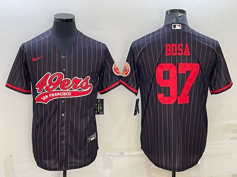 San Francisco 49ers Black MLB&NFL Jersey 02