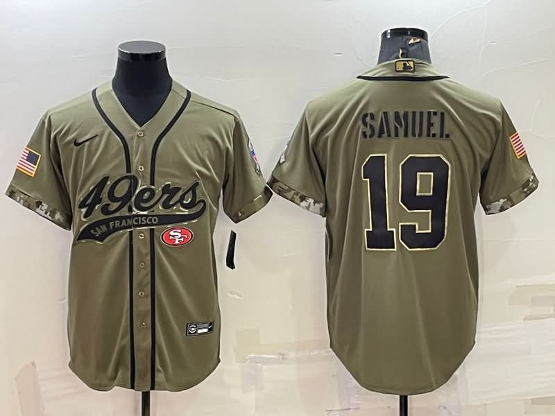 San Francisco 49ers Olive Salute To Service MLB&NFL Jersey