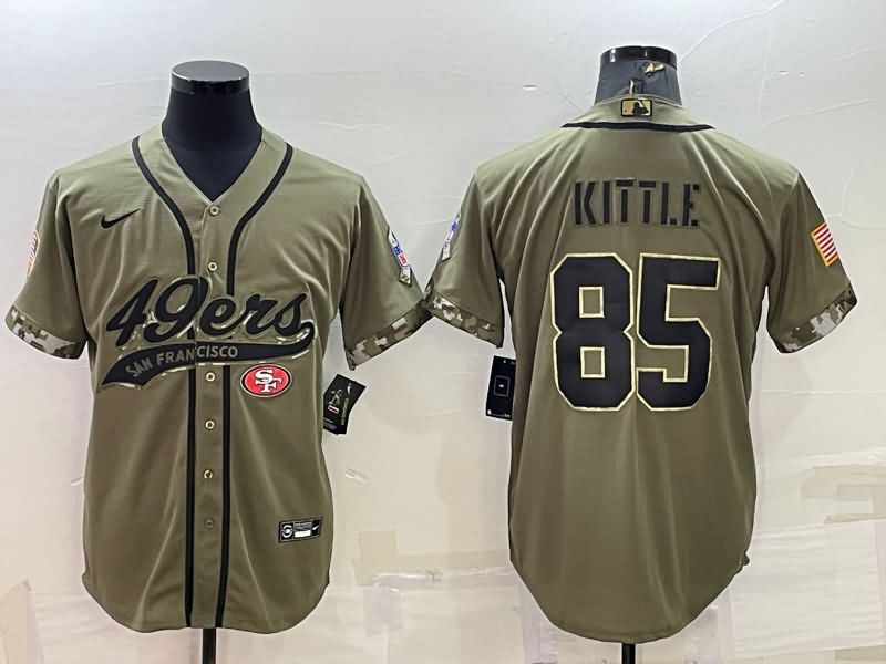 San Francisco 49ers Olive Salute To Service MLB&NFL Jersey