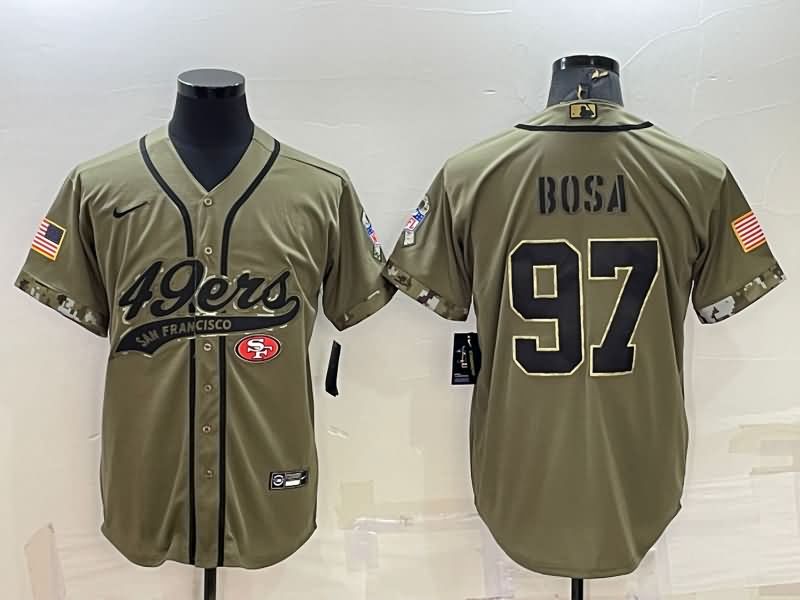 San Francisco 49ers Olive Salute To Service MLB&NFL Jersey