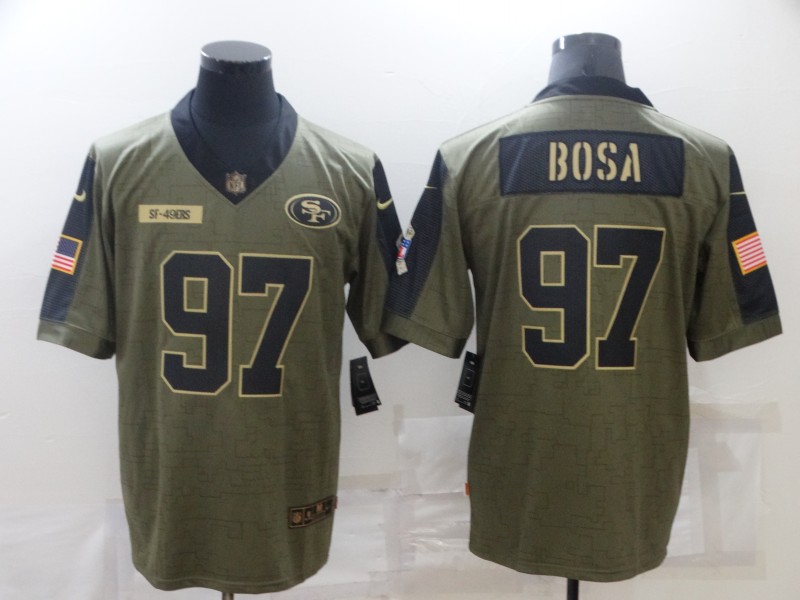 San Francisco 49ers Olive Salute To Service NFL Jersey