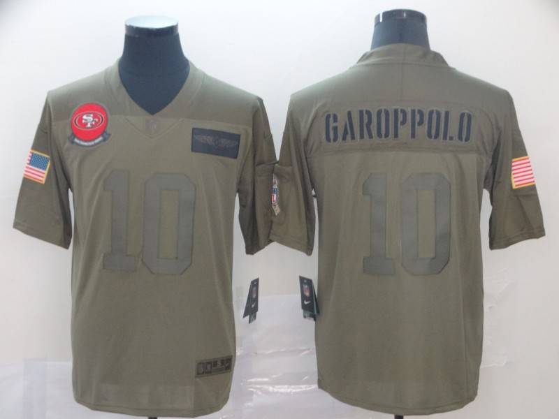 San Francisco 49ers Olive Salute To Service NFL Jersey 02