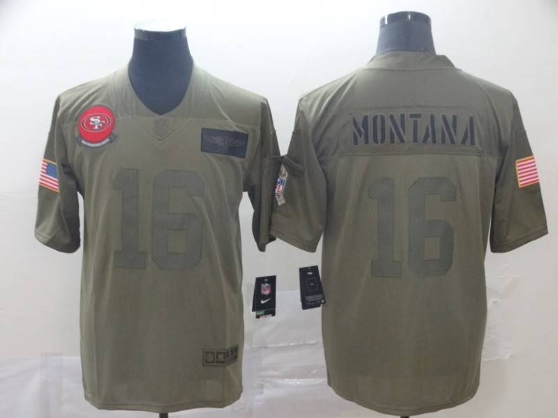San Francisco 49ers Olive Salute To Service NFL Jersey 02