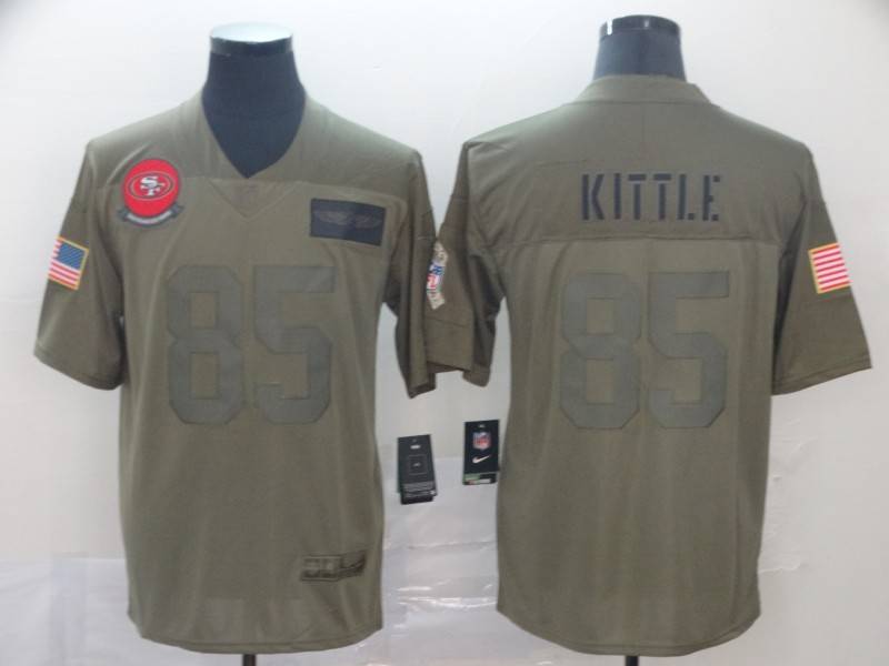 San Francisco 49ers Olive Salute To Service NFL Jersey 02