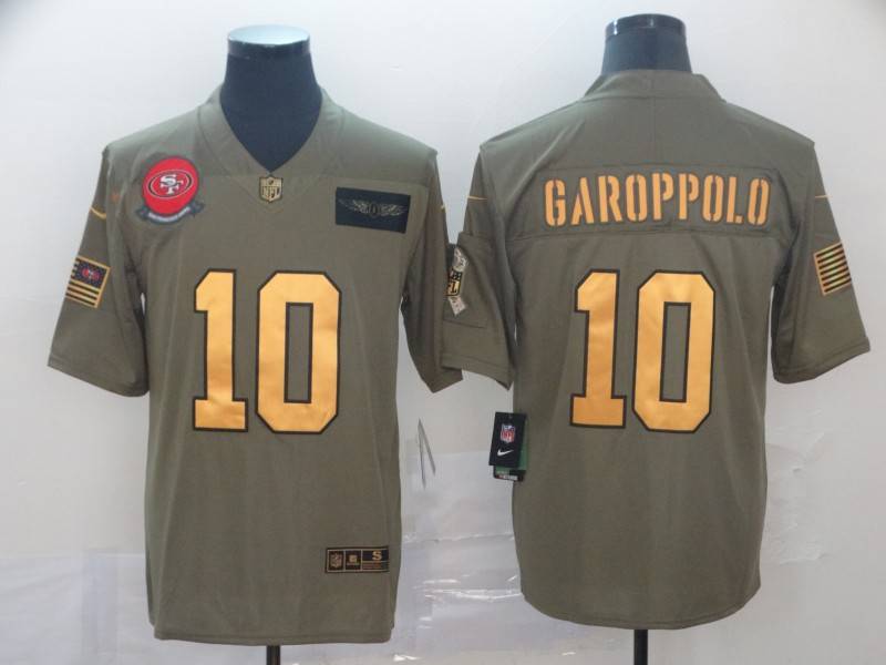 San Francisco 49ers Olive Salute To Service NFL Jersey 03