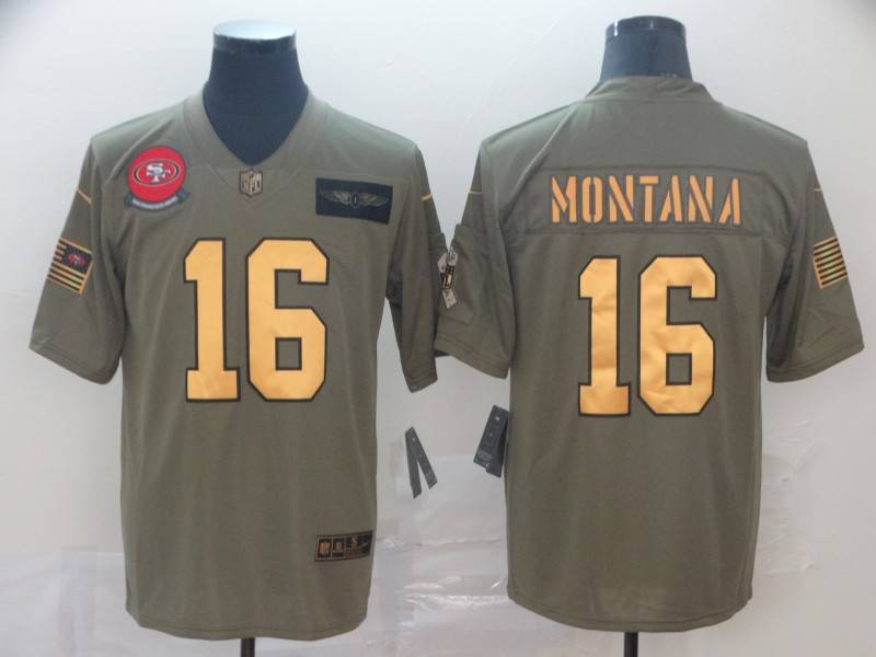 San Francisco 49ers Olive Salute To Service NFL Jersey 03