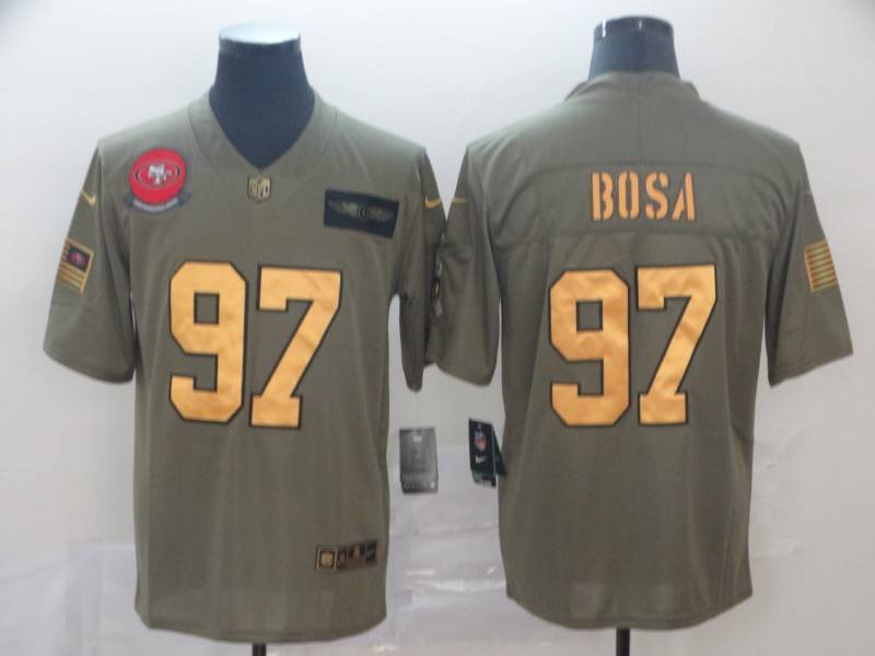 San Francisco 49ers Olive Salute To Service NFL Jersey 03
