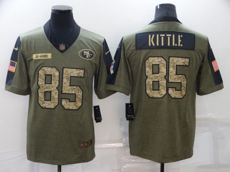 San Francisco 49ers Olive Salute To Service NFL Jersey 05