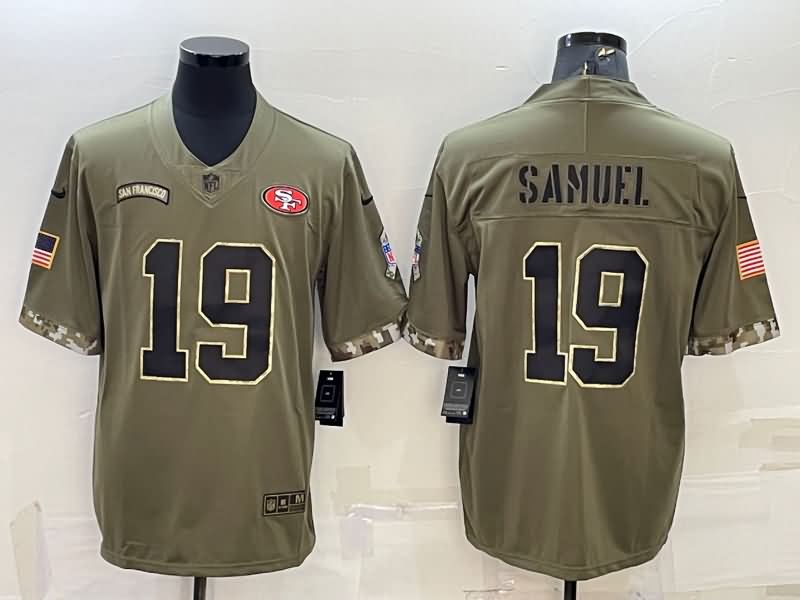 San Francisco 49ers Olive Salute To Service NFL Jersey 06