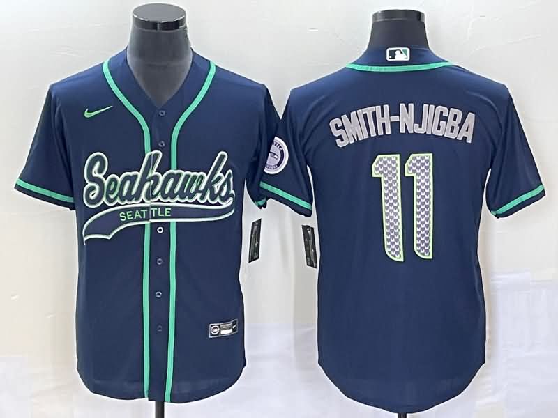 Seattle Seahawks Dark Blue MLB&NFL Jersey