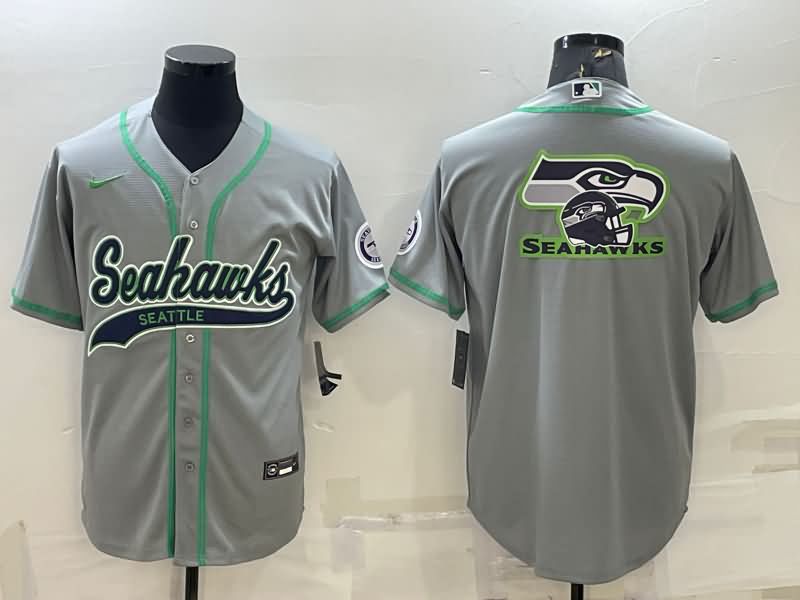 Seattle Seahawks Grey MLB&NFL Jersey