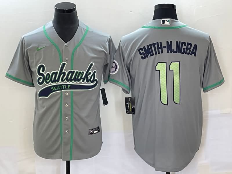 Seattle Seahawks Grey MLB&NFL Jersey