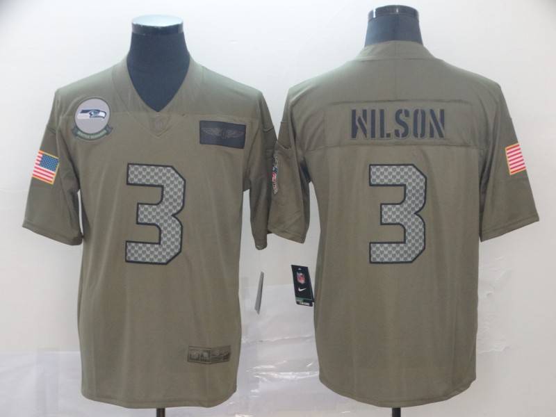 Seattle Seahawks Olive Salute To Service NFL Jersey