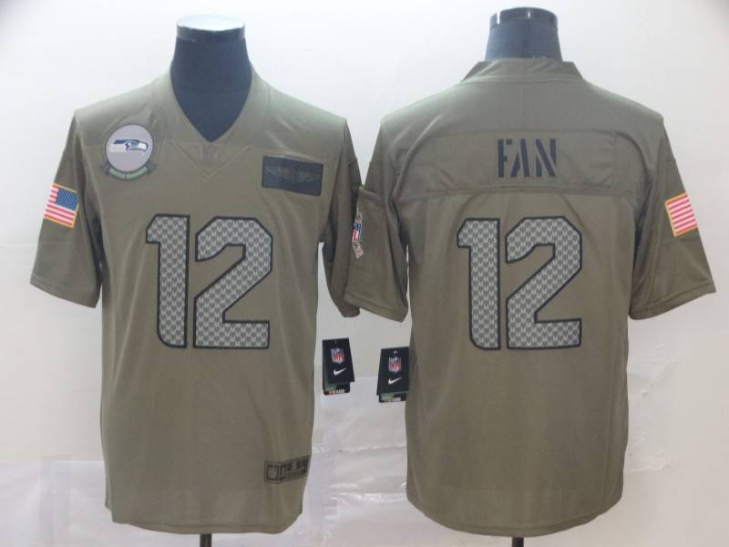 Seattle Seahawks Olive Salute To Service NFL Jersey