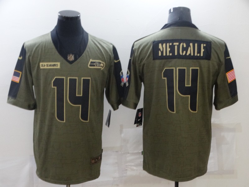 Seattle Seahawks Olive Salute To Service NFL Jersey 02