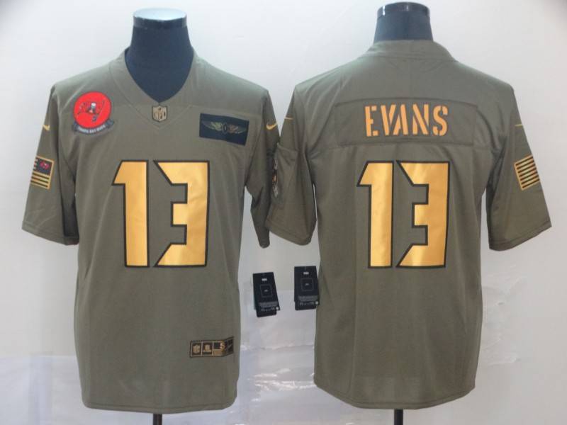 Tampa Bay Buccaneers Olive Salute To Service NFL Jersey 02