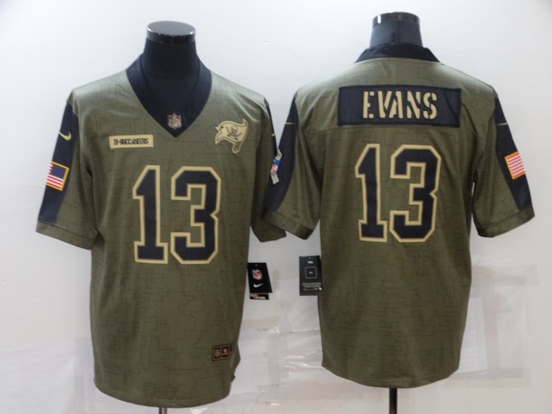 Tampa Bay Buccaneers Olive Salute To Service NFL Jersey 04