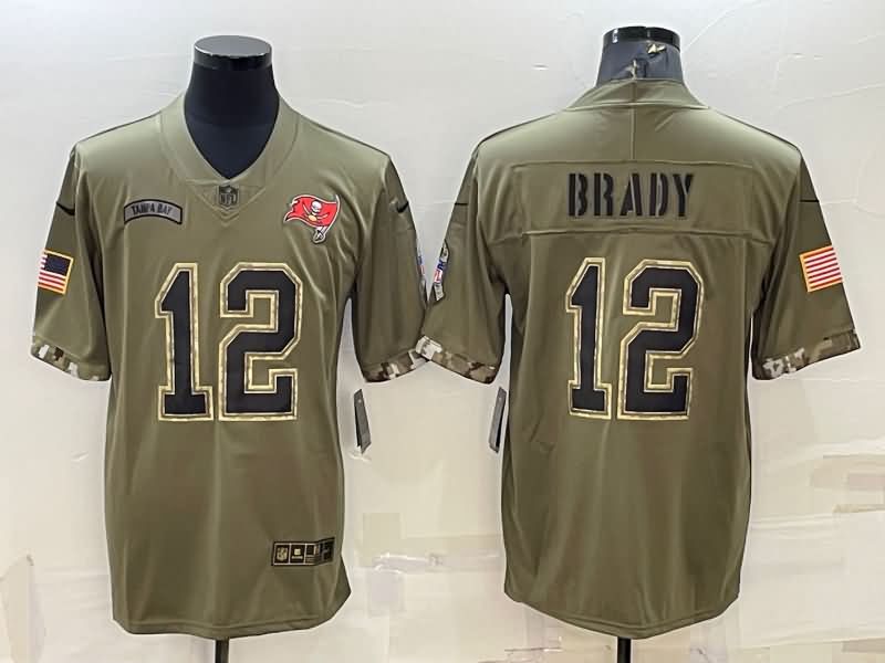 Tampa Bay Buccaneers Olive Salute To Service NFL Jersey 07