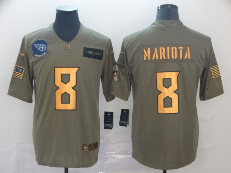 Tennessee Titans Olive Salute To Service NFL Jersey 03