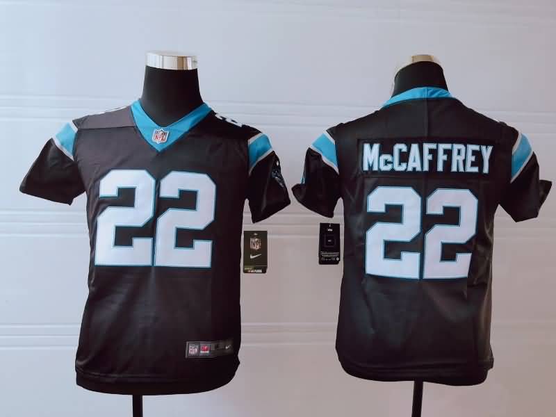 Kids Carolina Panthers Black #22 MCCAFFREY NFL Jersey