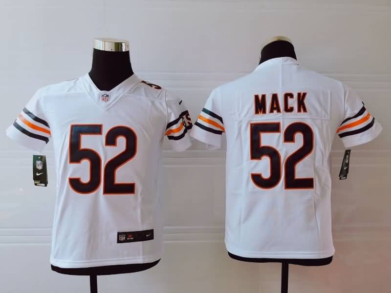 Kids Chicago Bears White #52 MACK NFL Jersey