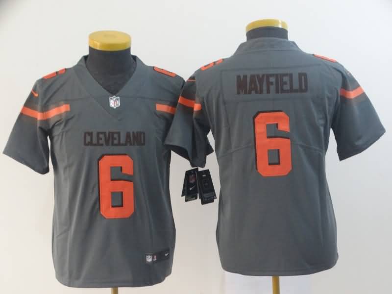 Kids Cleveland Browns Grey #6 MAYFIELD Inverted Legend NFL Jersey