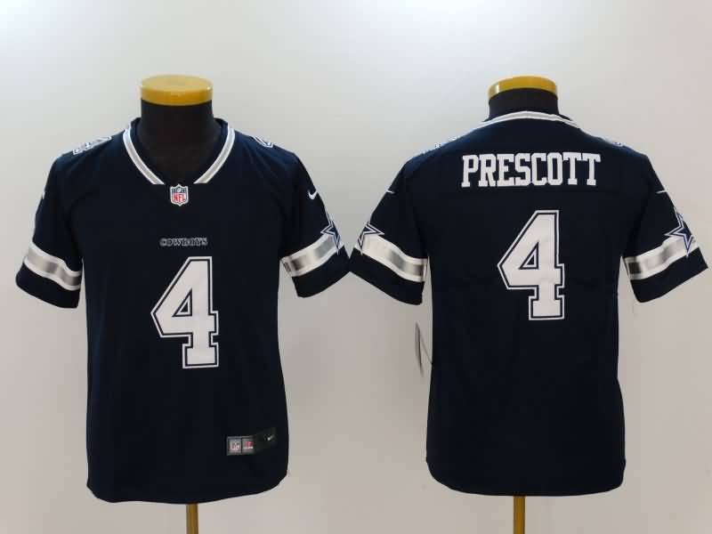 Kids Dallas Cowboys Dark Blue #4 PRESCOTT NFL Jersey