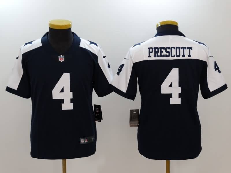 Kids Dallas Cowboys Dark Blue #4 PRESCOTT NFL Jersey 02