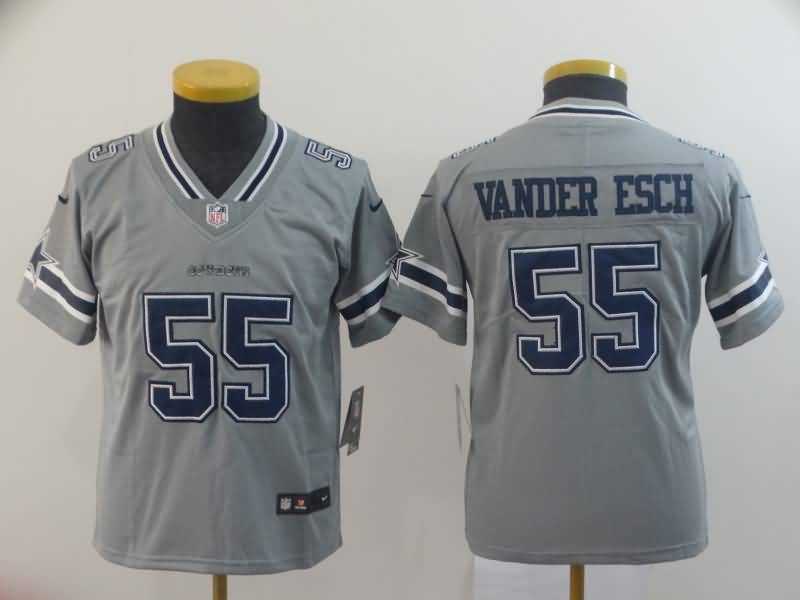 Kids Dallas Cowboys Grey #55 VANDER ESCH Inverted Legend NFL Jersey