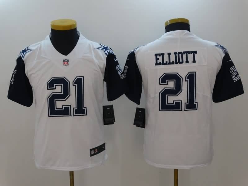 Kids Dallas Cowboys White #21 ELLIOTT NFL Jersey 02