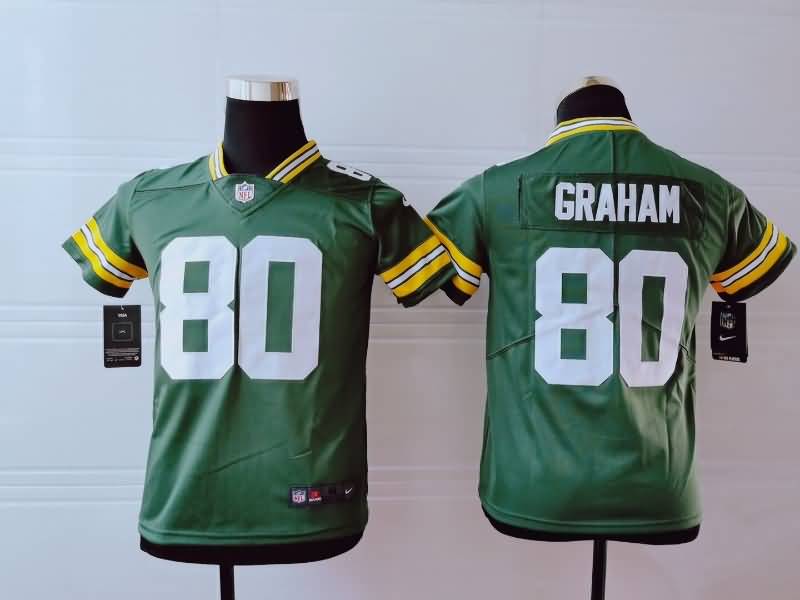 Kids Green Bay Packers Green #80 GRAHAM NFL Jersey