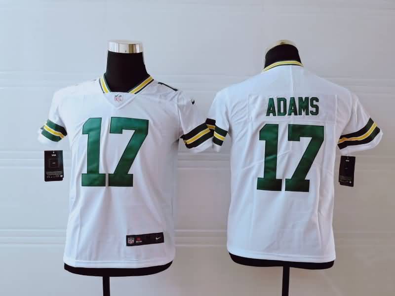 Kids Green Bay Packers White #17 ADAMS NFL Jersey