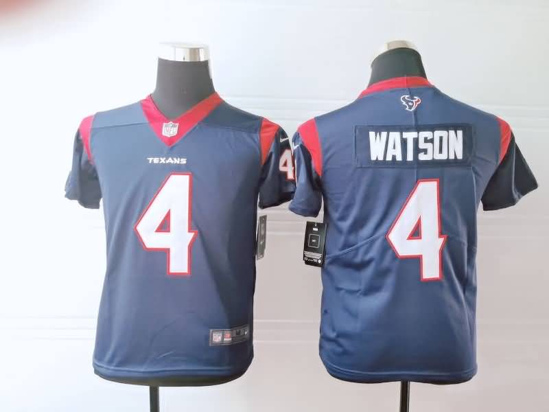 Kids Houston Texans Dark Blue #4 WATSON NFL Jersey