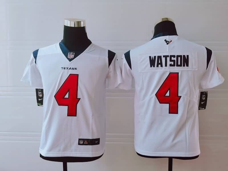 Kids Houston Texans White #4 WATSON NFL Jersey