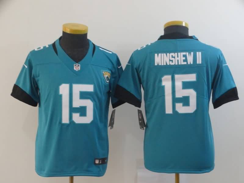 Kids Jacksonville Jaguars Green #15 MINSHEW II NFL Jersey