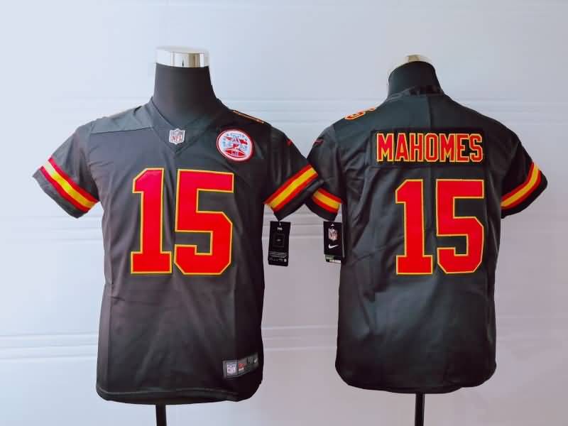 Kids Kansas City Chiefs Black #15 MAHOMES NFL Jersey