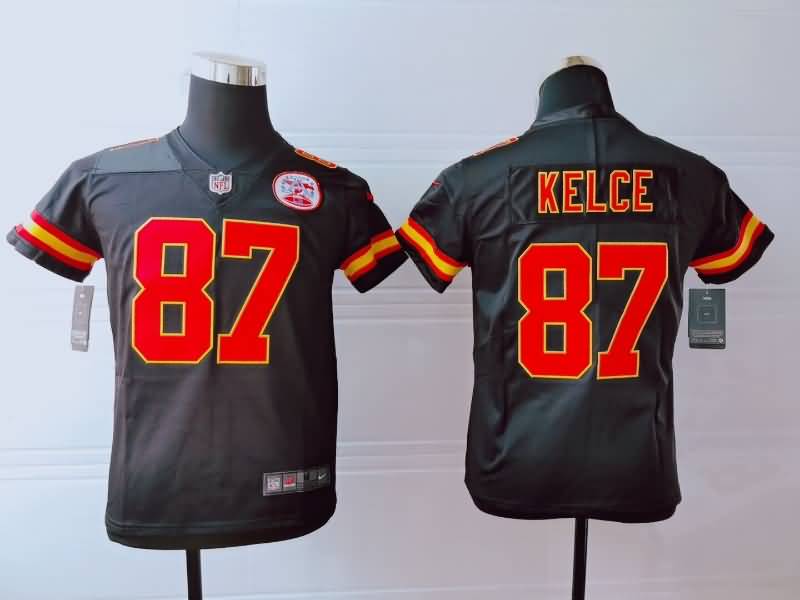 Kids Kansas City Chiefs Black #87 KELCE NFL Jersey