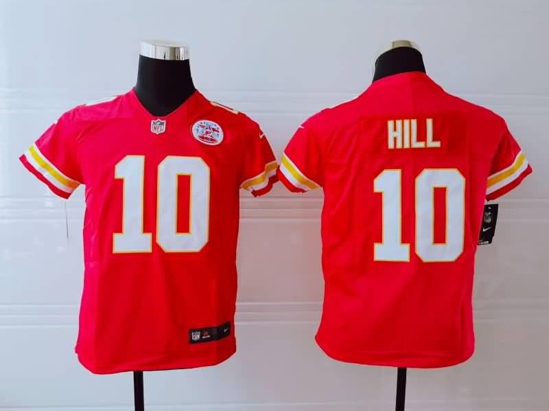 Kids Kansas City Chiefs Red #10 HILL NFL Jersey