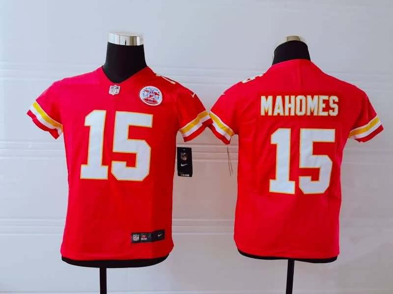 Kids Kansas City Chiefs Red #15 MAHOMES NFL Jersey