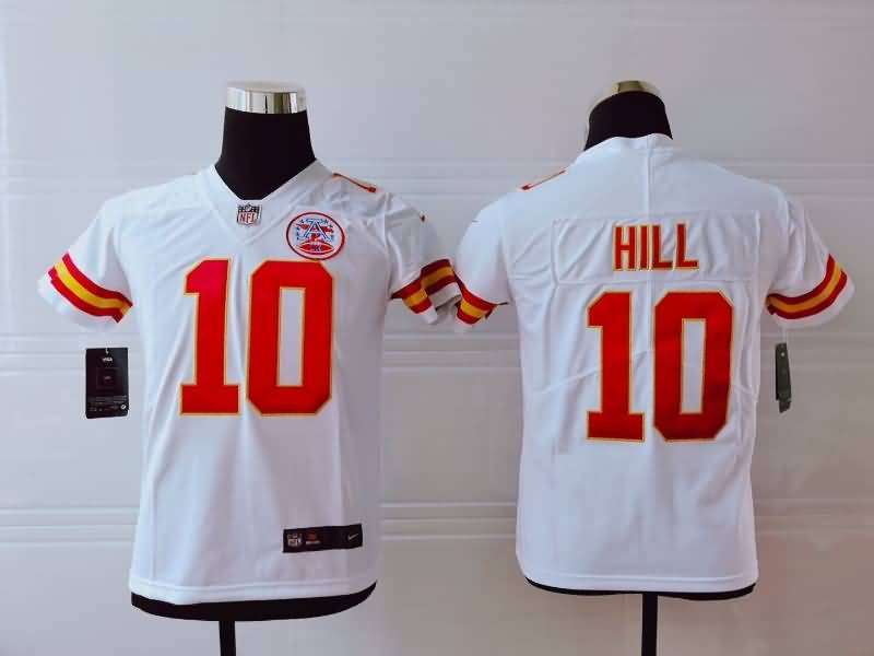 Kids Kansas City Chiefs White #10 HILL NFL Jersey