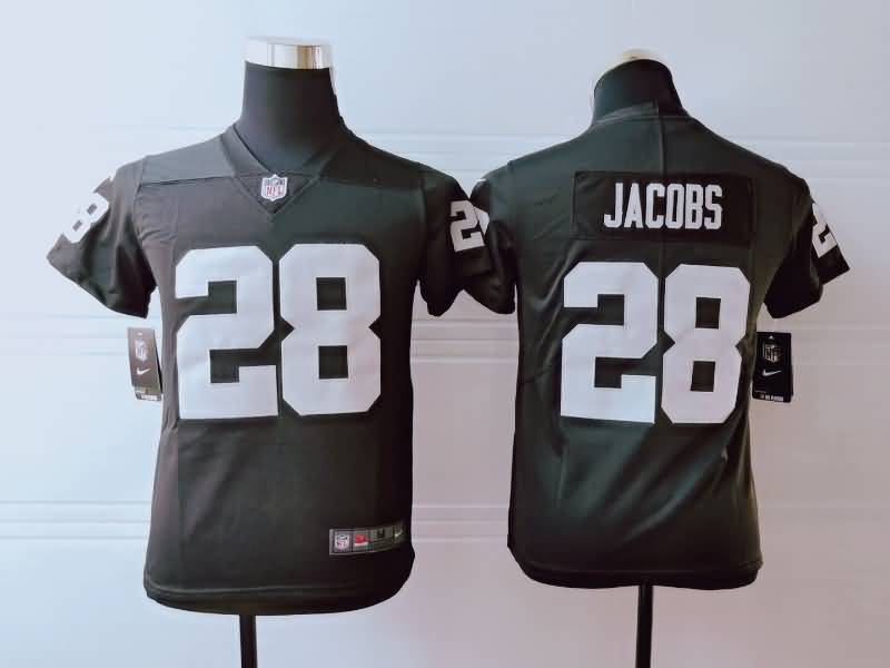 Kids Las Vegas Raiders Black #28 JACOBS NFL Jersey