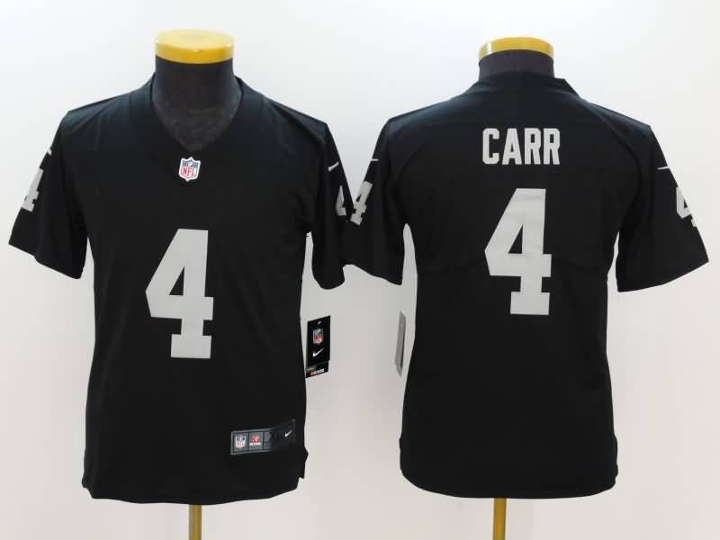 Kids Las Vegas Raiders Black #4 CARR NFL Jersey