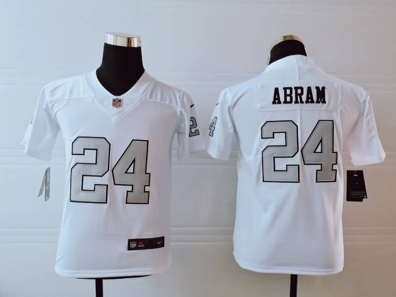 Kids Las Vegas Raiders White #24 ABRAM NFL Jersey